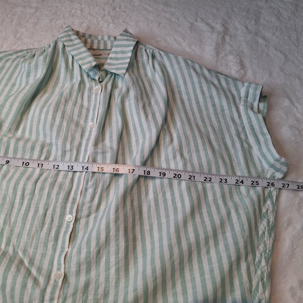 Madewell Boxy Shirt Striped Sz M Oversized Button Down 100% Cotton Preppy Work - Picture 11 of 13